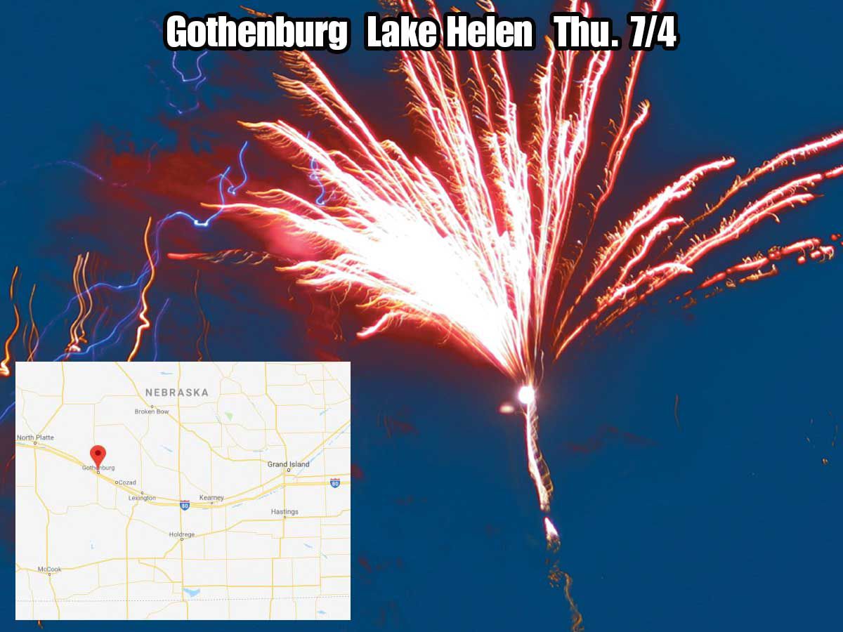 Gothenburg fireworks July 4, 2019